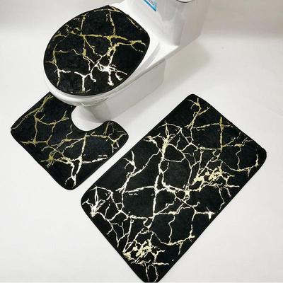 New Flannel Carpet Bathroom Toilet 3 Set Stripe Printing Ant