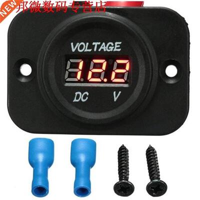 12 V-24 V Motorfiets LED Display Voltmeter Voltmeter Zwart