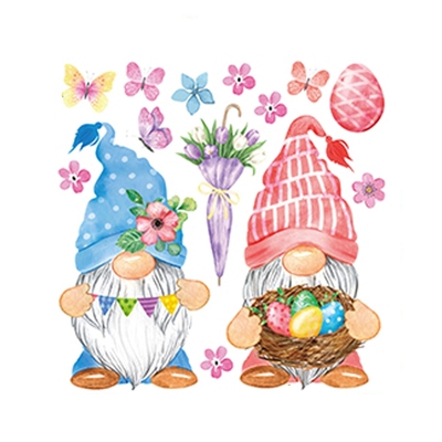 95AA Happy Easter Window Clings Gnome Bunny Eggs Wall