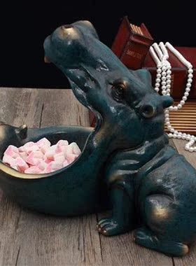 Nordic Decoration Home Resin Hippo Figurines Keychain