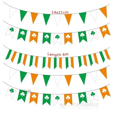St. Patrick's Day Lucky Clover Flag Ireland String Flag