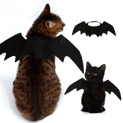 Halloween pet clothes angel wings cool black bat costumes
