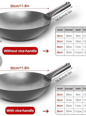 High-end Pure Titanium Frying Wok Non-stick Pan Uncoated Coo