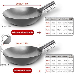 High-end Pure Titanium Frying Wok Non-stick Pan Uncoated Coo