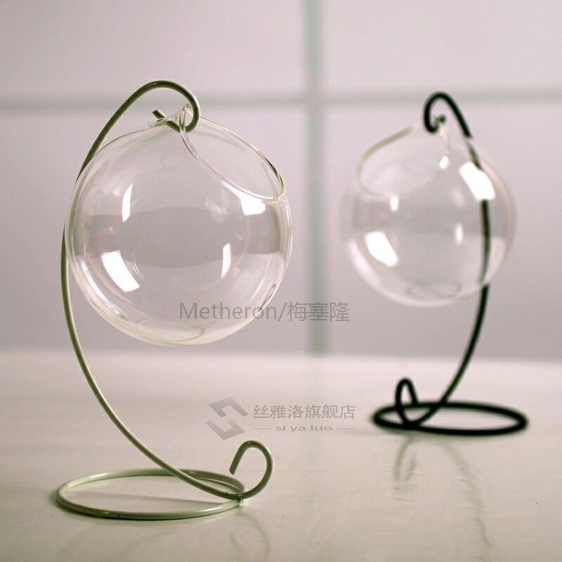 New Home Garden Clear Glass Flower Hanging Vase Planter Terr