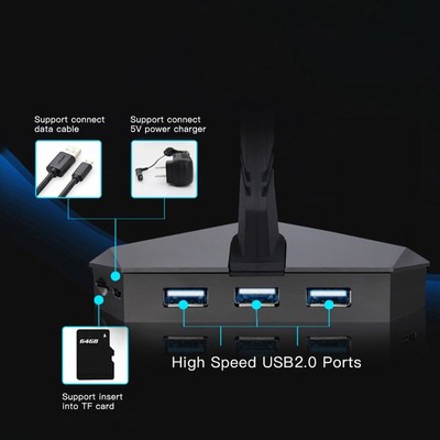 High Speed 3-Port USB HUB 2.0 Mouse Bungee Splitter 480Mbps