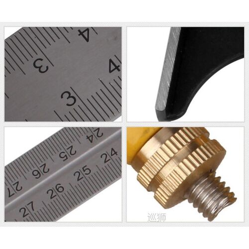 LAMEZIA 3 In 1 300mm Adjustable Measuring Ruler Multi Combin