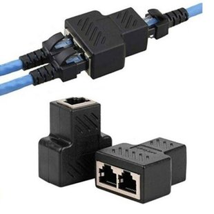 2pcs Internet Cable Splitter 1 to 2 RJ45 Splitter Network Ad