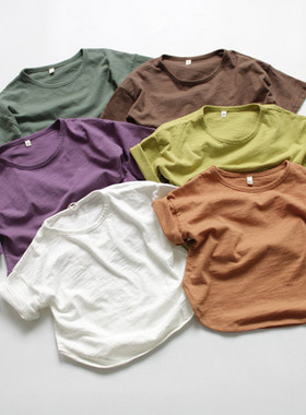 2022 Summer Baby Shirts Slub Cotton Chidren Basic ops Breath