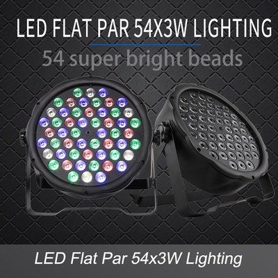LED Flat Par 54x3W RGB Color Lighting Strobe DMX Controller