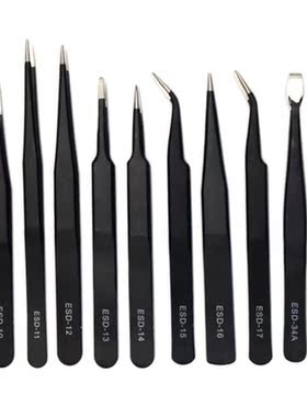 6Pcs/10Pcs ESD Tweezers Tools Kit Precision Antistatic Tip C