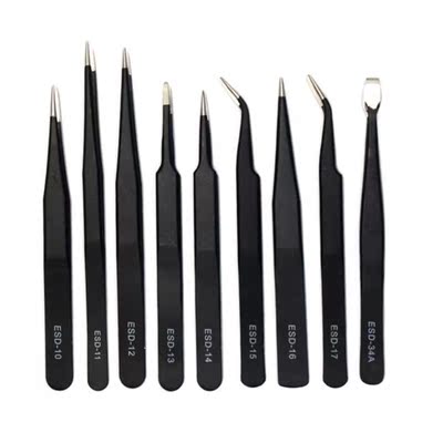 6Pcs/10Pcs ESD Tweezers Tools Kit Precision Antistatic Tip C