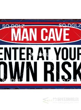 [SQ DGLZ] New Warning Man Cave Enter At Your Own Risk Tin S
