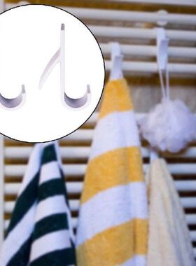 2pcs Kitchen Bathroom Hanger Clips Storage Racks White