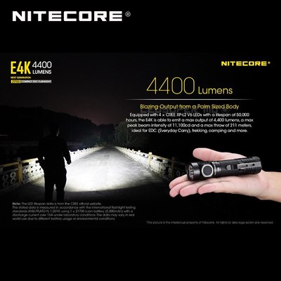 Next Generation  E4K 4400 Lumens 4 x CREE XP-L2 V6 LEDs 2170