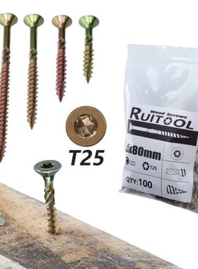 100pcs T25 Plum Blossom Self Tapping Screws Deck Wood Bindin