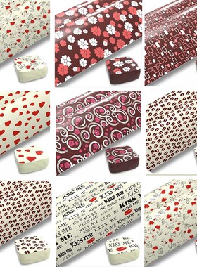 Chocolate Transfer Sheet 10 printed different design mix mol