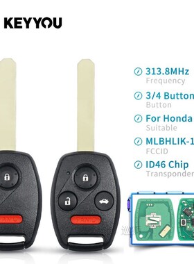 313.8Mhz Remote Key Fob For Honda CR-V Accord 2008 2009 2010