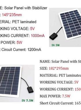 5 V 5W/ 7.5W Solar Panel With Stabilizer For Cell Phones Pol
