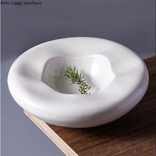 Ceramic Double Layer White Plate Restaurant Hotel Tableware