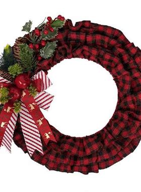 2022 Merry Christmas Wreath Artificial Pinecone Red Berries