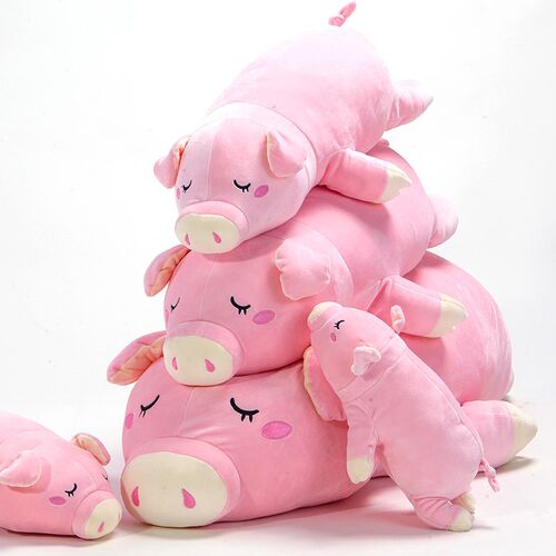 cute pig doll plush toy super soft girl Korean long strip h