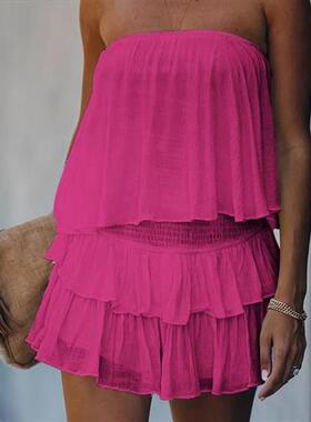 2020 Fashion Women Summer Elegant Off Shoulder Layered Ruffl