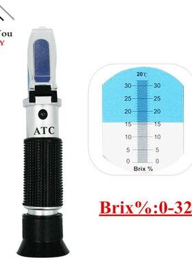 Handheld Brix Refractometer Fruit Sweetness Measuring 0-32%