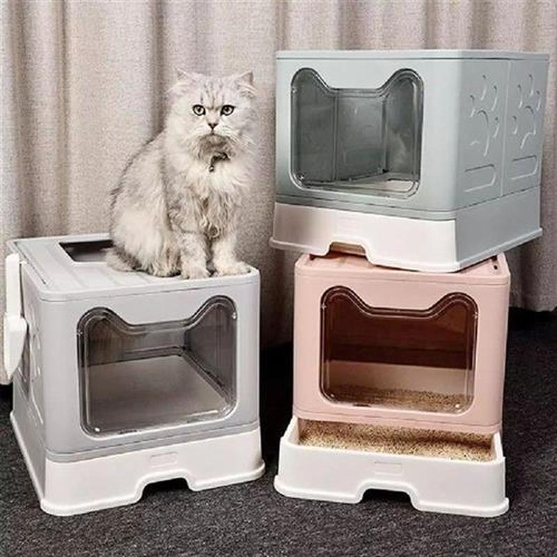 Foldable Cat Litter Box Top Entry Fully Enclosed Cat Toilet