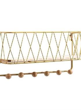 Wall Mount Iron Entryway Shelf Key Holder Mail Rack Letter