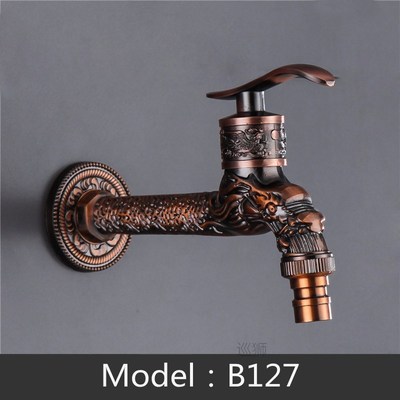 Free Shipping Carved Wall Mount Garden Faucet Lengthen Brass