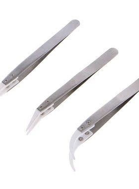 3pcs Non Conductive AntiStatic Ceramic Tweezers For IC SMD
