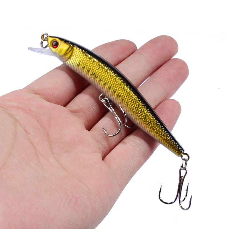1PCS 95mm/8g Minnow Fishing Lures 3D Eyes Artificial Hard Ba
