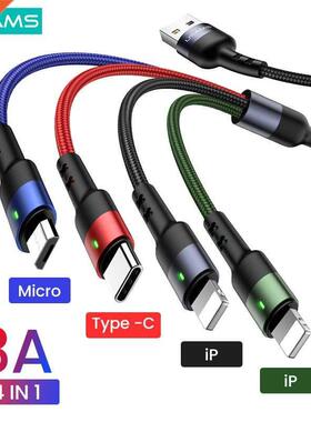 2A 4 in 1 Charger Data Cable Micro USB Type C Lightning Phon