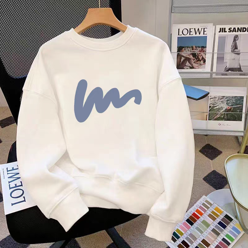 秋冬款加绒加厚美式复古中大童圆领卫衣男设计感小众宽松上衣