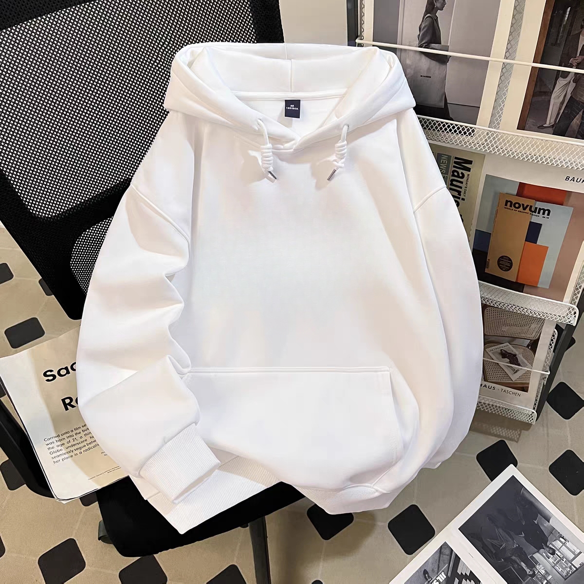 纯色儿童连帽简约卫衣童装洋气春秋冬男女童冬季新款休闲风帽衫