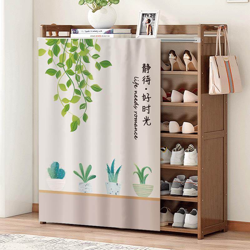 鞋柜收纳柜遮挡帘柜子布帘橱柜鞋架防尘免打孔轨道式杂物遮丑帘子,居家布艺,门帘,淘宝优惠券,粉丝福利购,淘宝优惠卷