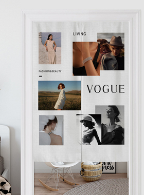 简约黑白色魔术贴门帘隔断帘卧室房间门口厕所卫生间半截式遮挡帘