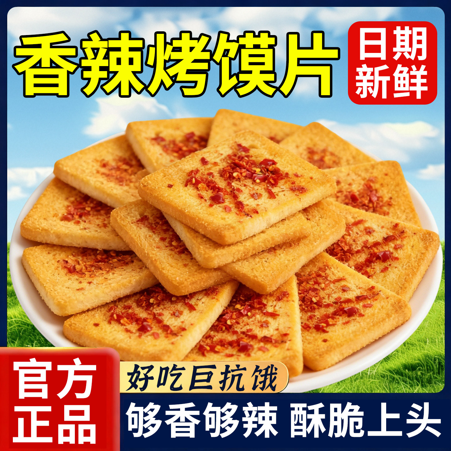 烤馍片香酥烤馍片解馋馍干麻辣馍片整箱批发馍片香辣辣椒零食饼干