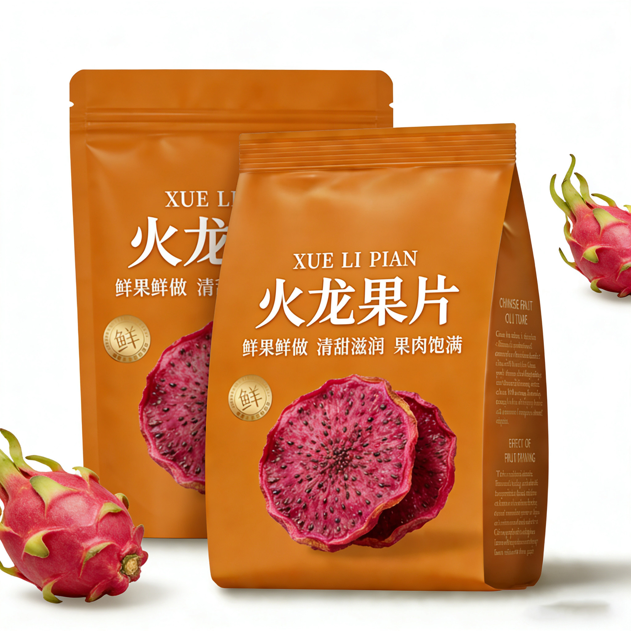 水果干火龙果干片清香酸甜果干无添加大果肉切片营养果干休闲零食