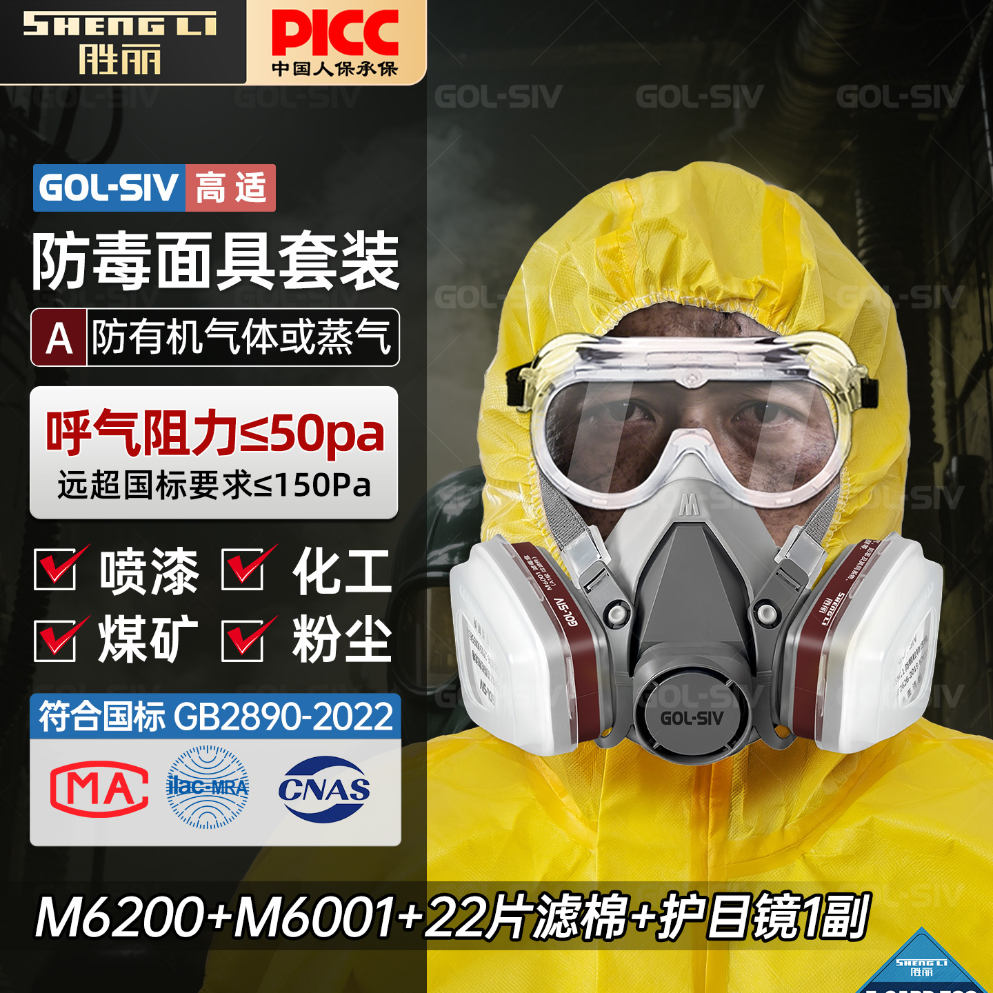 胜丽防有毒气体防毒面具