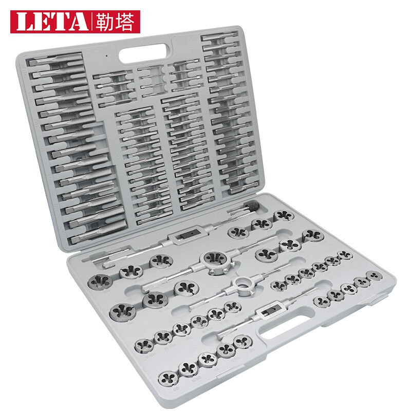 勒塔(LETA)丝锥板牙套装110件套手动攻丝工具手用丝攻扳手板牙绞