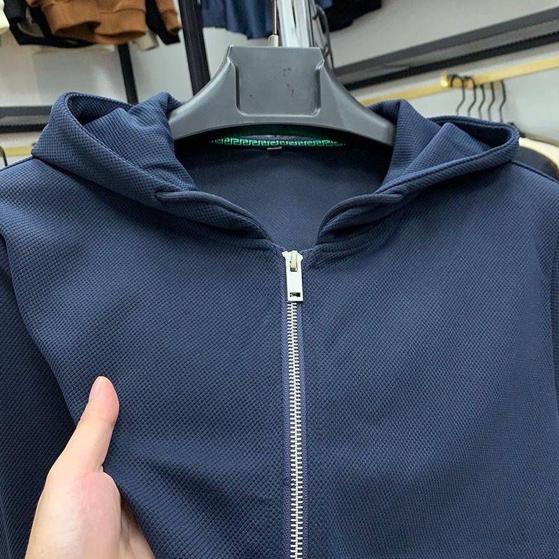 BOZZ BURY~细腻菠萝纹！高级感连帽外套男士春季新款拉链针织卫衣,男装,秀禾服,淘宝优惠券,粉丝福利购,淘宝优惠卷