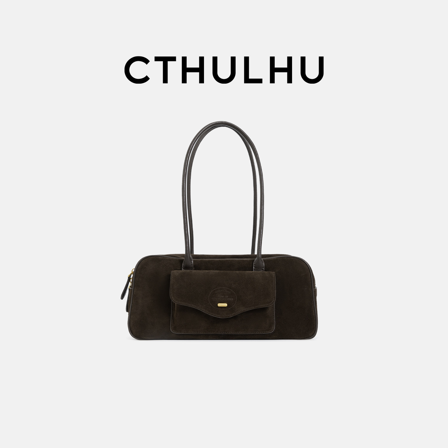 Cthulhu头层牛皮单肩腋下包女大容量复古慵懒通勤口袋长筒法棍包