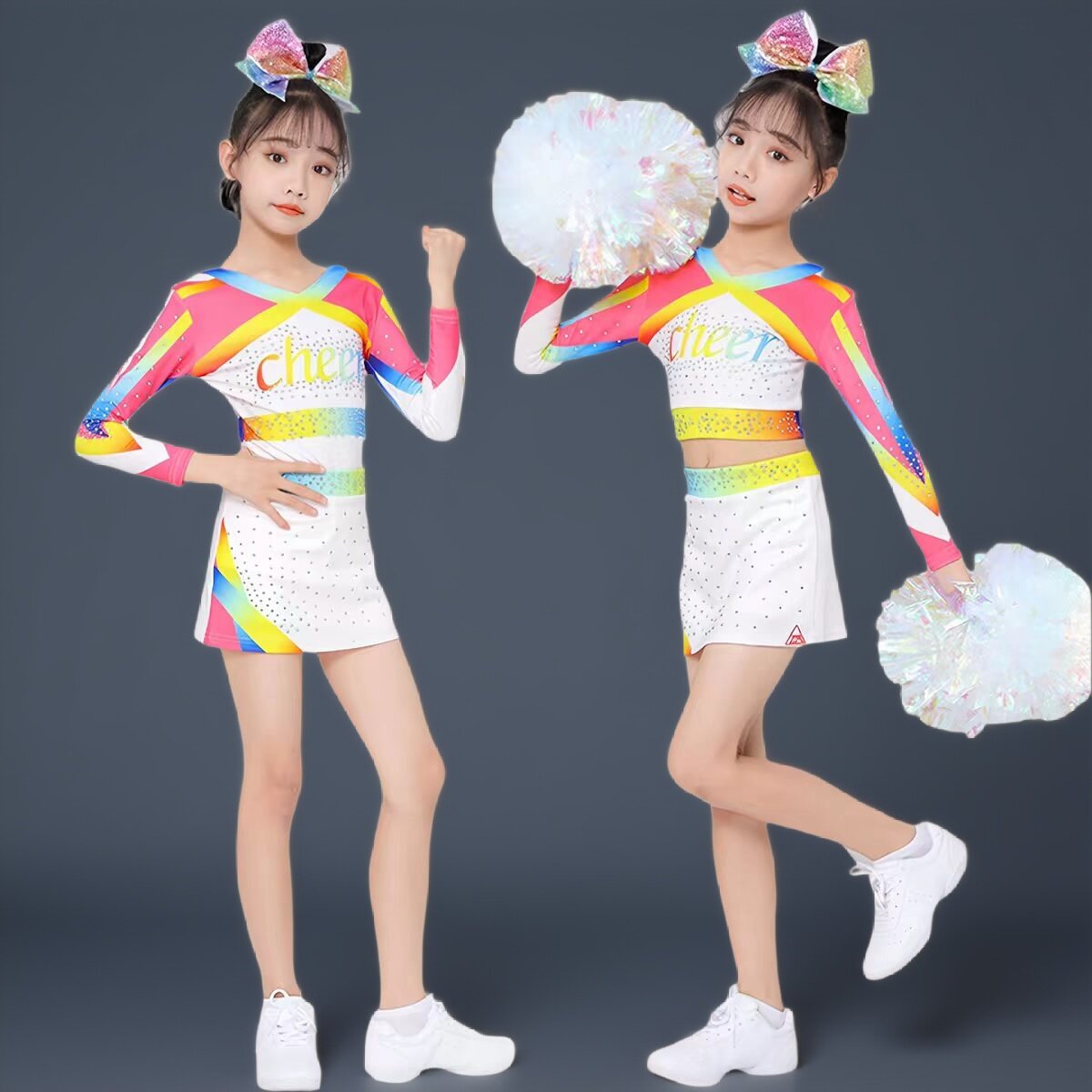 儿童啦啦队演出服小学中学生运动会拉拉操表演服竞技比赛舞蹈服装