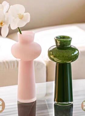 浪漫法式典雅水培玻璃花瓶家居小清新客厅装饰品摆件细长鲜花