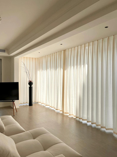 造梦纱帘灵羽纱法式立体浮雕白纱轻奢高端私人定制2025新款窗帘