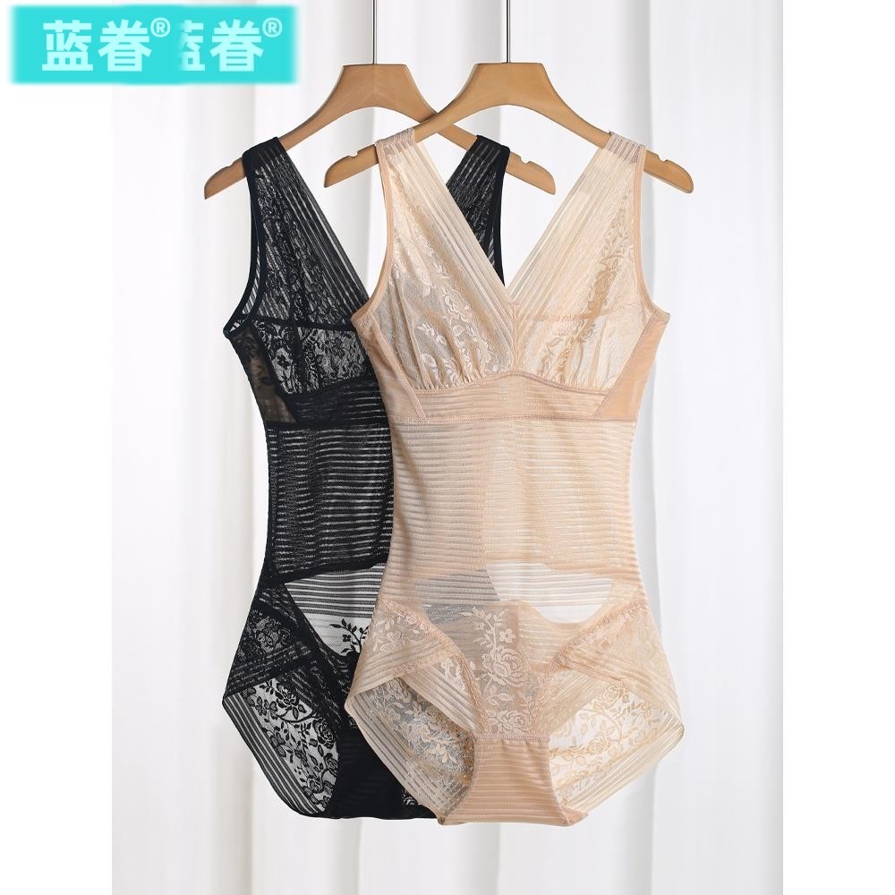 大码后脱式连体塑身衣夏季薄款收腹束腰塑形无痕冰丝美体内衣女