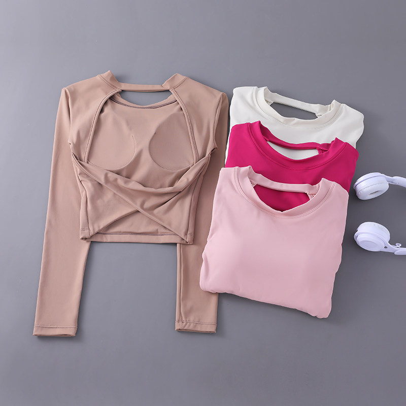 大漏背修身美背透气运动上衣瑜伽服健身服女长袖T恤跑步速干衣秋,运动服/休闲服装,健身衣,淘宝优惠券,粉丝福利购,淘宝优惠卷