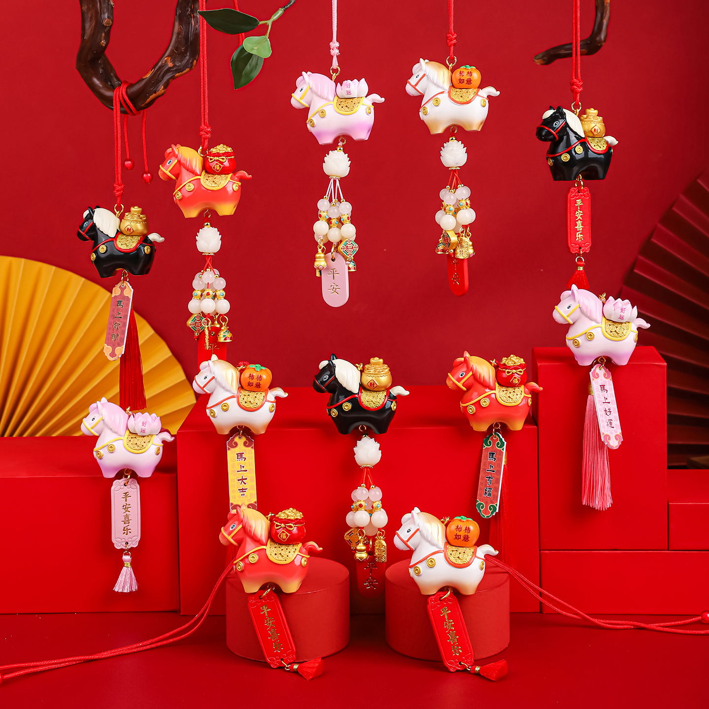 国潮马年文创小马福福挂件礼物